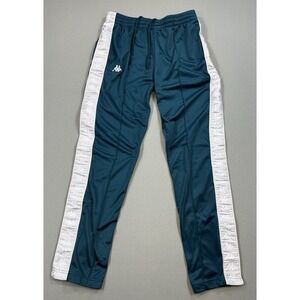 Kappa‎ Sweatpants Men's Large Teal White Lined Athleisure Track Sport